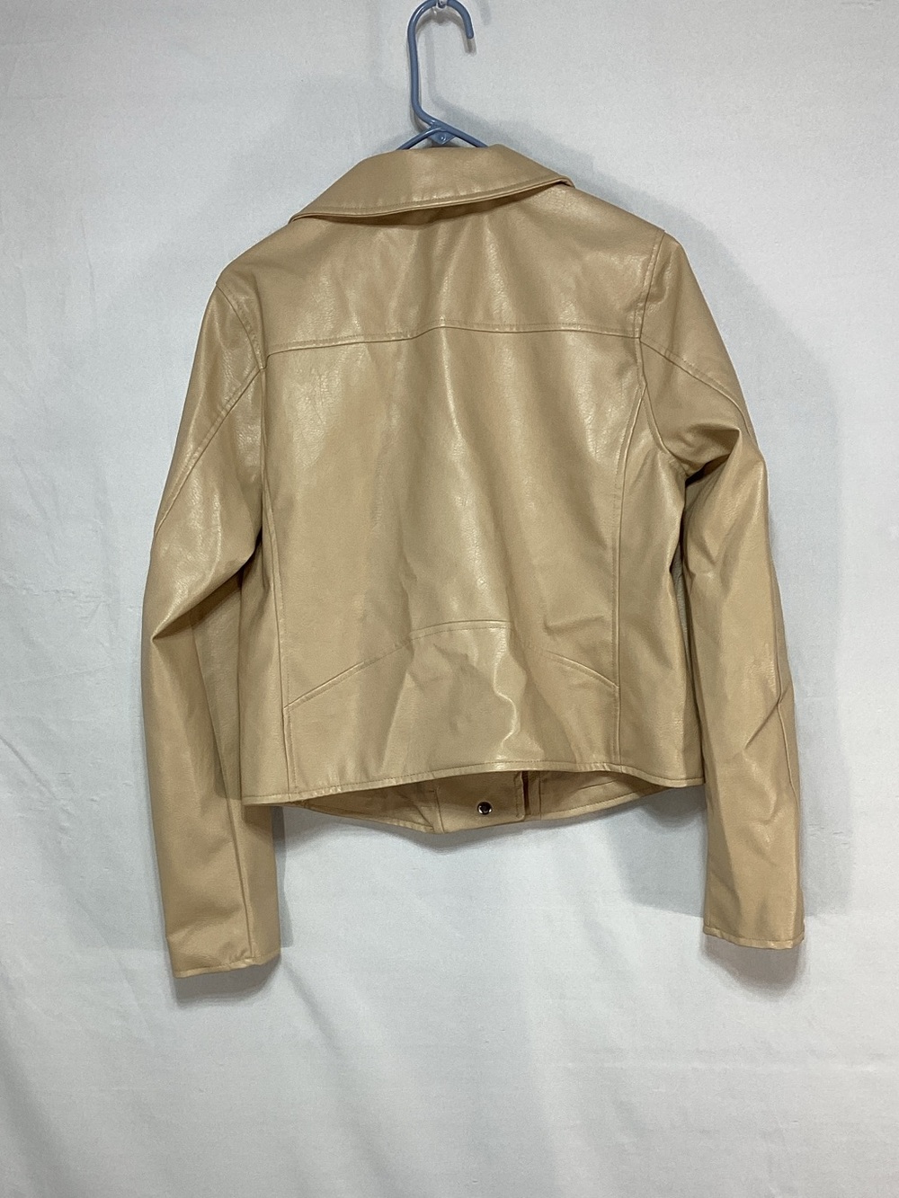 NWT Anthropologie Tan Faux Leather Moto Jacket - Picture 8 of 15